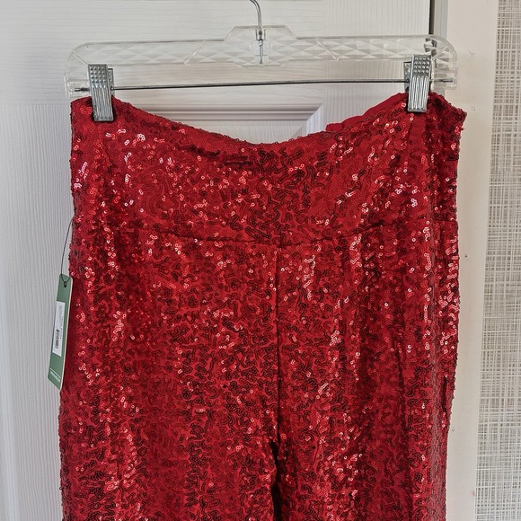 Tipsy Elves Womens Leggings Pants Size Large Red Sequin Holiday Christmas BxRR - Picture 3 of 8